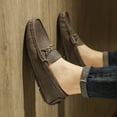 thumbnail image 6 of Spring Summer New Men's Casual Hollow Loafers Slip On Breathable Mesh Leather Flats Boat Shoes Driving Shoes Moccasins, 6 of 15