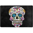 thumbnail image 3 of GZHJMY Floral Skull Area Rug 2'x3', Mexican Skull Day of The Dead Polyester Area Rug Mat for Living Dining Dorm Room Bedroom Home Decorative, 3 of 5