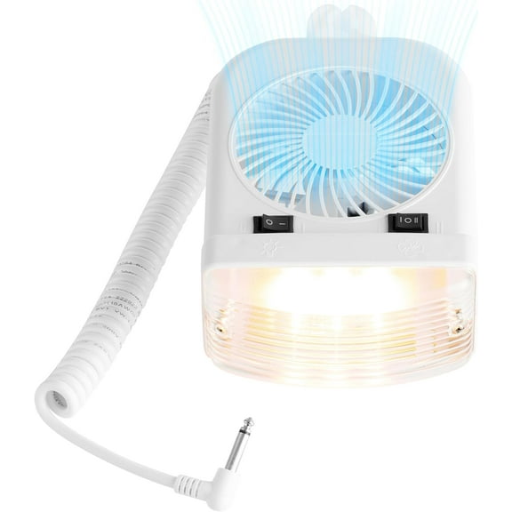 Lumitronics Combination Interior Light with 2 Speed Fan for RVs, Trailers, Campers, 12V