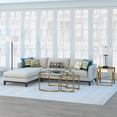 thumbnail image 4 of Henn&Hart Metal Two Tier Glass Top Brass Coffee Table, 4 of 8