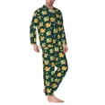 thumbnail image 2 of Picia Snails And Butterfies Pattern Men’s Long-Sleeve Sleepwear Set - Soft 2-Piece Loungewear with Pockets, Comfy PJs for Relaxing Nights-X-Large, 2 of 7