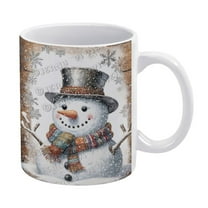 Novelty Coffee Mug - Cute Snowman Mug - 330 ml / 11 oz White Ceramic Cup