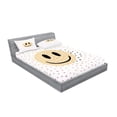 thumbnail image 2 of Ambesonne Emoji Fitted Sheet & Pillow Sham Set, Simple Happy Face on Spots, King, Off White Beige Black, 2 of 2
