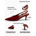 thumbnail image 3 of Women  Closed-Toe, Pointed-Toe Slingback Pumps — Kitten-Heel Formal Footwear, 3 of 5