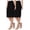 Black-Black, variant on Women's 2 Pack High Waist Stretch Pull On Pencil Midi Skirt Casual Office Soft Fit Skirt