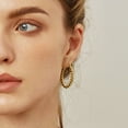 thumbnail image 2 of Alexcraft Twist Earrings | 14K Gold Plated Twisted Hoop Earrings Thick Silver Huggie Hoop Earrings for Women - Chunky Hypoallergenic Earrings for Gift, 2 of 6