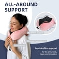 thumbnail image 4 of Almohada de viaje SKYTRAX COMF de espuma viscoelástica con capucha rosa, 4 of 8