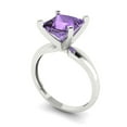 thumbnail image 2 of 2.5 ctw Solitaire Anniversary Ring for Women | Princess Cut Simulated Alexandrite | Hyperallergenic Solid 18K White Gold, 2 of 5