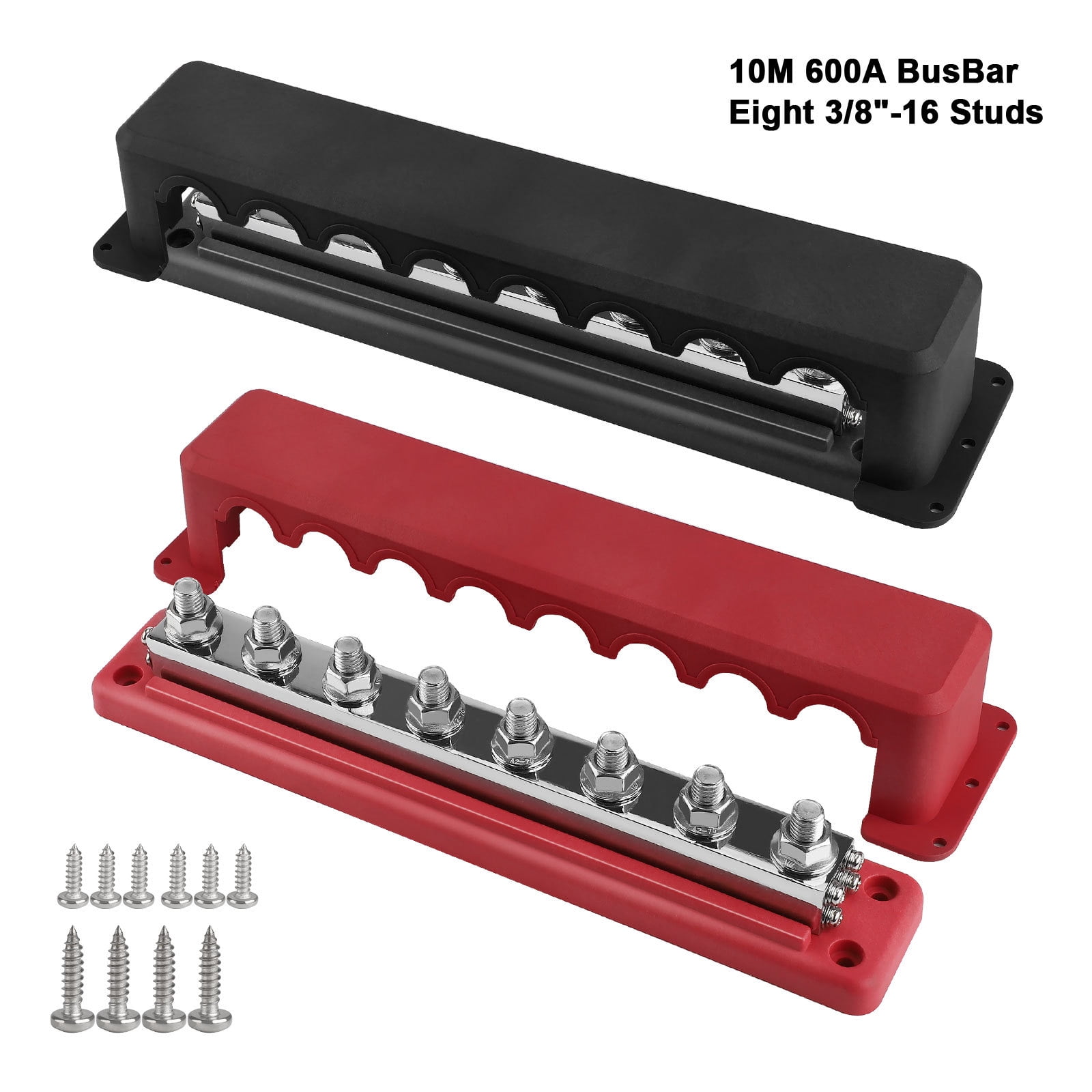 Marine Bus 48V with 3/8” Post Bus with Cover 600A Power Distribution Terminals Block for Car