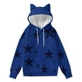 thumbnail image 5 of cocolona Womens Hoodies Fall Winter Long Sleeve Drawstring Hooded Sweatshirts Fashion Casual Loose Star Print Tops with Pockets, 5 of 5