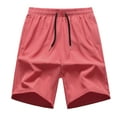 thumbnail image 2 of Jinhomg Athletic Gym Shorts for Men Lightweight Comfy Elastic Drawstring Waist Shorts Basic Solid Outdoor Workout Shorts with Pockets Hot Pink M, 2 of 3