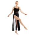 thumbnail image 3 of Rswnyirn Women's Modern Lyrical Dance Costume Mesh Patchwork Flowy Maxi Leotard Dance Dress Black XL, 3 of 7