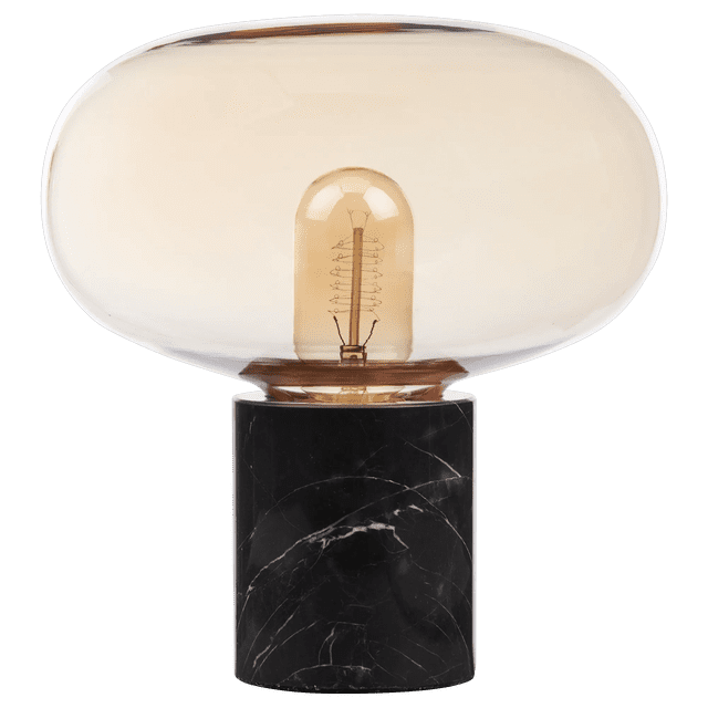 Bouclair Black Marble & Amber Glass Table Lamp
