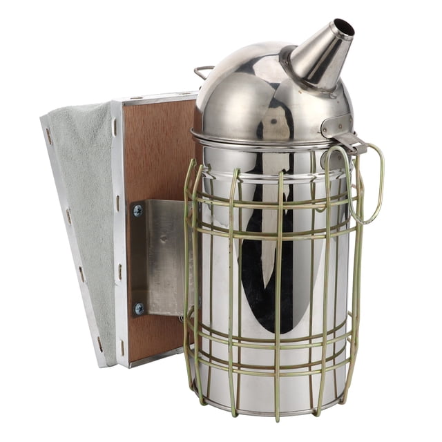 Kit transmisor de herramientas de apicultura para ahumador de abejas, pulverizador de acero inoxidable con protector térmico