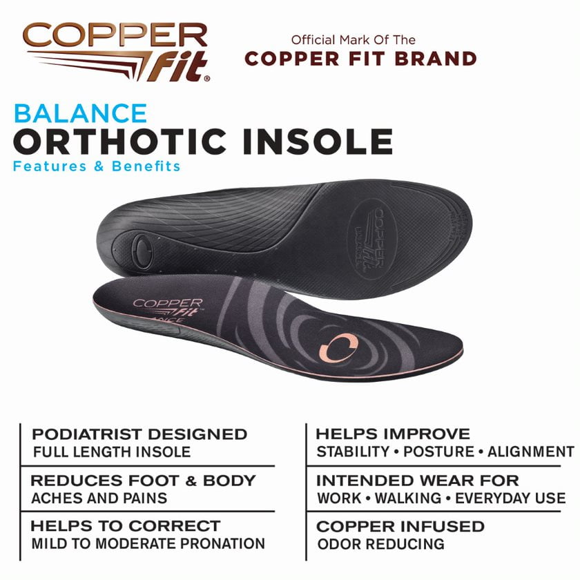 Copper Fit Balance Copper Infused Orthotic Insole, Medium