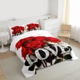 thumbnail image 3 of Castle Fairy Red Floral Rose Queen Comforter Set,Romantic Flowers Bedding Comforter Set, 3 of 8