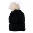 thumbnail image 2 of SOCKS'NBULK Womens Pom Pom Beanie Hat, Winter Cable Knit Hat, Warm Cap, 3" Poms, 2 of 3