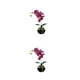 thumbnail image 2 of Wosthever Bonsái de orquídeas artificiales, maceta de Phalaenopsis en maceta, de planta falsa realista para el jardín del hogar, rosa rosa violeta 2piezas, 2 of 6