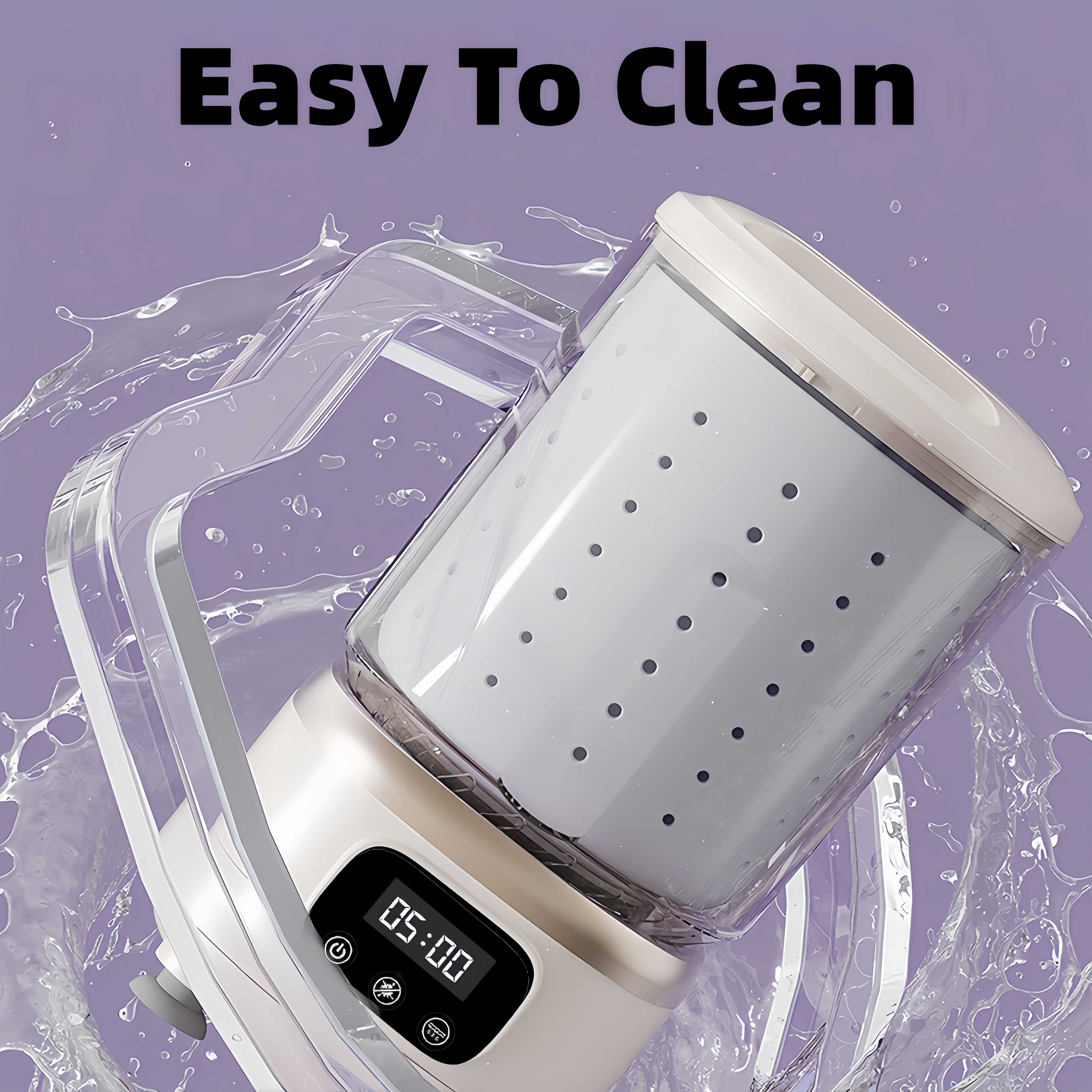 KYFIU Portable Mini Washing Machine, Underwear Washing Machine for Bra, Underwear, Socks, Rechargeable Washing Machine & Dryer Sets for Apartment, Dorm, Hotel, RV, Travel & Camping, Beige
