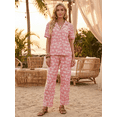 thumbnail image 2 of Conjunto 2 Piezas Estampado Floral, Camisa y Pantalón Amplio, Look Fresco y Elegante para Mujer, 2 of 5
