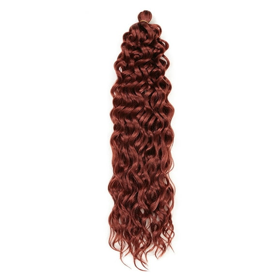 Xiao Hua Deep wavy Crochet Hair Long Curly Crochet Hair for Women 24inch Ocean wave braiding hair Deep Twist Crochet Braids Synthetic Braiding Hair Extensions，Auburn