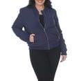 White Mark Women's Plus Size Bomber Jacket