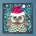 thumbnail image 3 of Pintura de diamante 5D DIY, taladro redondo completo, Kit de búho navideño, decoración del hogar, 30x30cm, 3 of 9