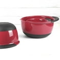 thumbnail image 3 of 3-Piece Plastic Mixing Bowl Set for Whipping Eggs, Washing Produce & Serving Salads, Lightweight Nesting European Design with Non-Slip Base, Easy-Pour Rim for Home & Rv , Three-Piece Salad Bowl Set, 3 of 5