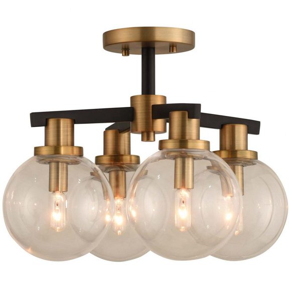 4 Light Semi-Flush Mount In Art Deco Style-13 Inches Tall And 16 Inches Wide Kalco Lighting 315440Bbb