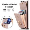 thumbnail image 5 of ELEHOLD for Samsung Galaxy S23 Ultra Luxury Wallet Case,Organ Card Holders RFID Blocking Function Built-in Metal Ring Stand Anti-Loss Wrist Lanyard Premium Leather Galaxy S23 Ultra Purse CoverRosegold, 5 of 10