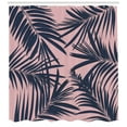 thumbnail image 3 of Ambesonne Navy and Blush Shower Curtain, Summer Hawaii, 69"Wx75"L, Night Blue Pale Pink, 3 of 3