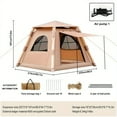 thumbnail image 3 of Inflatable tent, outdoor tent, multiple styles, easy to set up, large space, simple and portable. Suitable for camping/ hiking/ spring trip, Golden/ beige color, 3 of 12