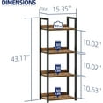 thumbnail image 4 of Narrow Bookshelf, 4 Tier Bookshelves, Home Office Bookcase Shelf Storage Organizer, Free Standing Storage Shelving Unit for Bedroom, Living Room and Home Office, Vintage, 4 of 12