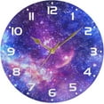 thumbnail image 5 of GZHJMY Space Galaxy Wall Clock, 10" Silent Non Ticking Round Clock, Oil Painting Easy to Read Clock for Living Room Bedroom Bathroom Home Decor Holiday Gifts, 5 of 7