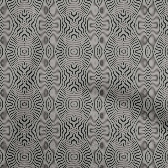 oneOone Polyester Spandex Gray Fabric Moire Sewing Material Print Fabric By The Yard 56 Inch Wide