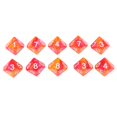 thumbnail image 2 of 20 piezas dados poliédricos D10 de doble Color para DND RPG naranja rojo, 2 of 9