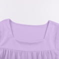 thumbnail image 6 of Byoo Big Girl Solid Square Neck Blouse Shirt Short Sleeve Eyelet Ruffle Sleeve Casual Pullover Shirt Soft T Shirt, 6 of 6