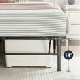 thumbnail image 3 of Mellow 14 Inch Quickbase Foldable Metal Platform Bed Frame, Wood Slats, Black, Queen, 3 of 10