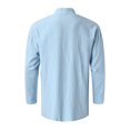 thumbnail image 6 of Mens T-shirts Mens Fashion And Leisure Solid Color Popular Solid Color Button Long Sleeve Shirt Top Summer Casual Men Casual Shirts Summer Workout Top Men Peach Long Sleeve Fitted Tops Light Blue M, 6 of 6