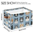 thumbnail image 4 of Yayeee Canvas Storage Basket with Handles for Shelves Fabric Bins Closet Organizer, Cartoon Cute Cat, 4 of 8