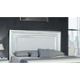 thumbnail image 2 of Glam Style 1pc Eastern King Size Bed Set LED Lights Layered Frame Faux Crystal Trim Beveled Headboard Gray Finish Bedroom Furniture, 2 of 5