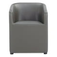 thumbnail image 3 of Manhattan Comfort Anna 19.69" Round Faux Leather Dining Armchair in Pewter, 3 of 11