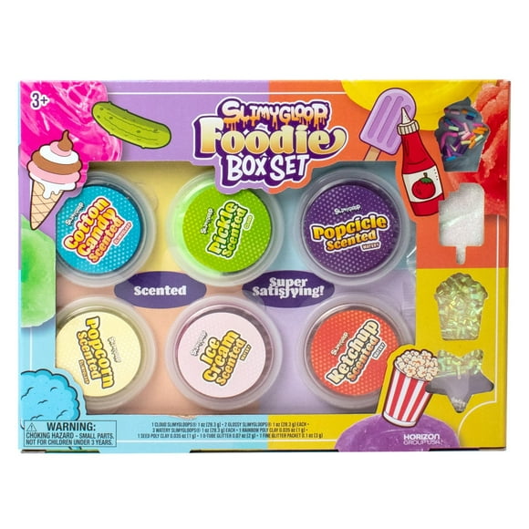 Slimygloop Ensemble de Boîtes Foodie, Lot de 6 Slimes Parfumés, Slime Moelleux Nuage, Slime Pailleté, Slime à l'Eau, Slime Amusant Ajouter Ins, Slime pour Enfants, Cadeaux de Fête pour Enfants Sacs Goodie, Slime en Vrac, Slime pour Enfants, Slime Alimentaire