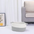 thumbnail image 4 of REGALWOVEN Woven Storage Basket with Handles, Shelf Closet Storage Bin White/Grey 13*9.5*7in, 4 of 6