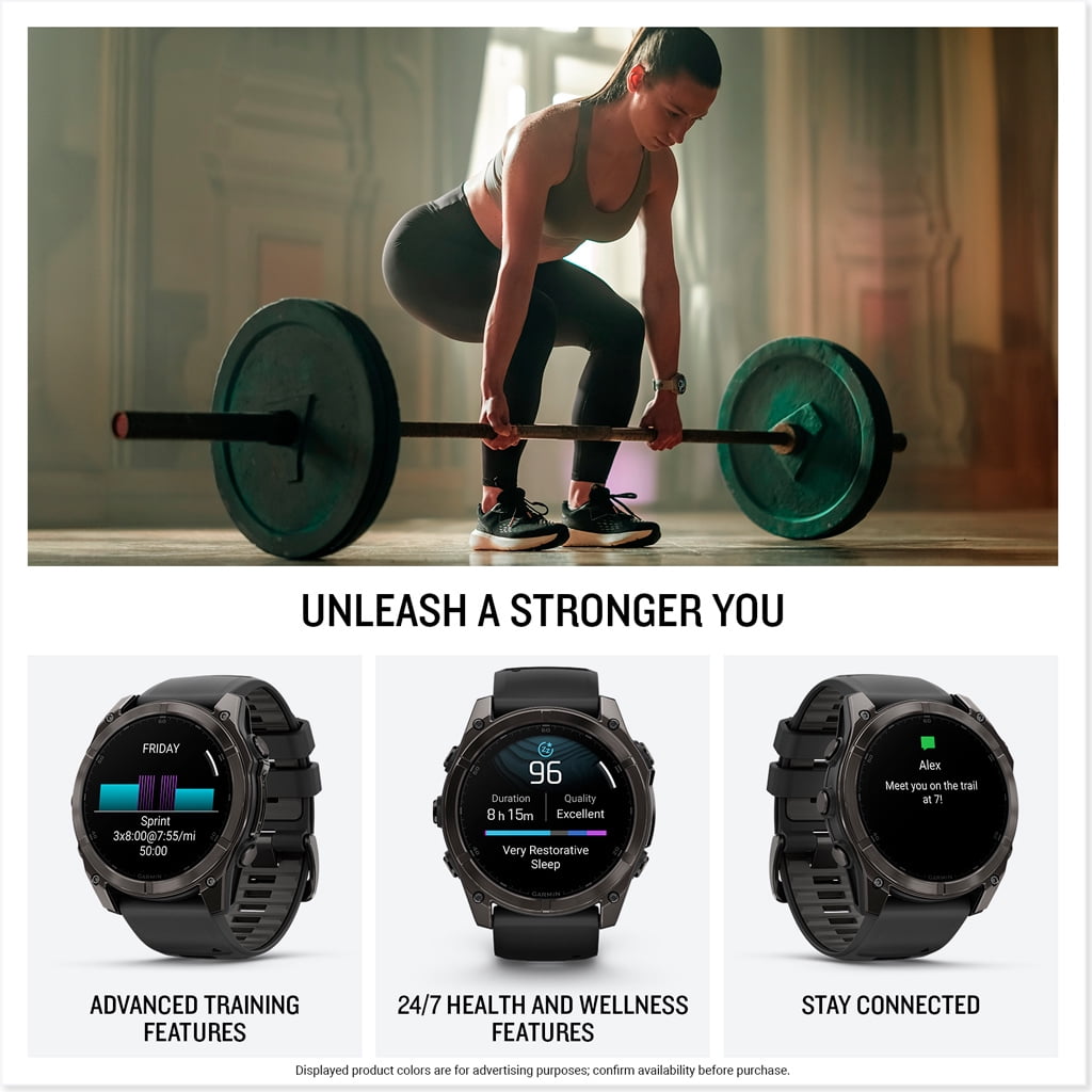 Garmin Fenix 8 51mm AMOLED Sapphire, Carbon Gray DLC Titanium w/ Black/Pebble Gray Band