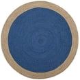 thumbnail image 3 of Safavieh Natural Fiber Round Collection NF801D Handmade Boho Braided Jute Area Rug, 5' x 5' Round, Royal Blue, 3 of 4