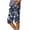 Navy, variant on Women's Floral Printed Bermuda Shorts - Loose Fit Side Slit with Pockets Casual Summer Shorts