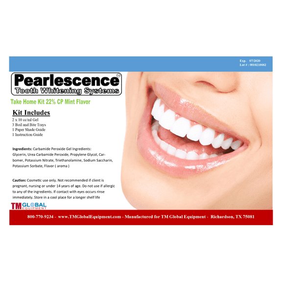 Pearlescence Teeth Whitening System 22% Carbamide Peroxide Gel Kit
