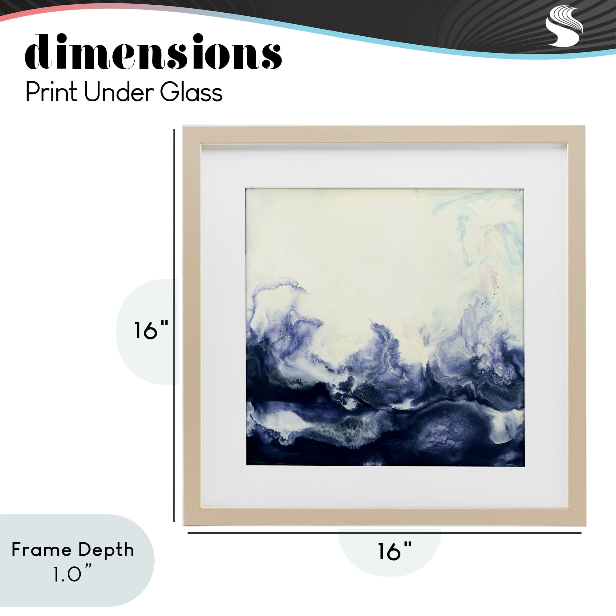Stupell Industries Oceanic Fluid Swirl Birch Framed Print Under Glass, design by Laura Van Horne