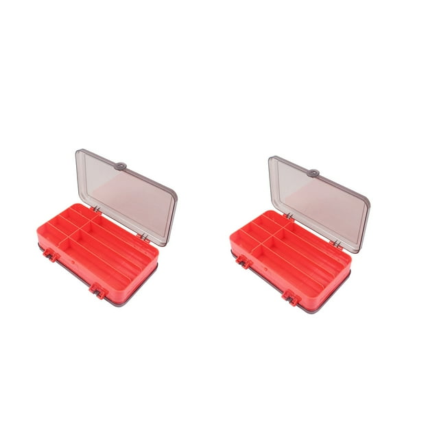 Greeniant 2 uds caja de señuelos de pesca caja de señuelos cajas de almacenamiento organizador accesorios herramienta útil gran capacidad Pescar Rojo